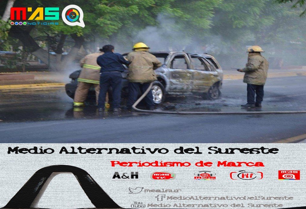 vehiculo se quema en el centenario