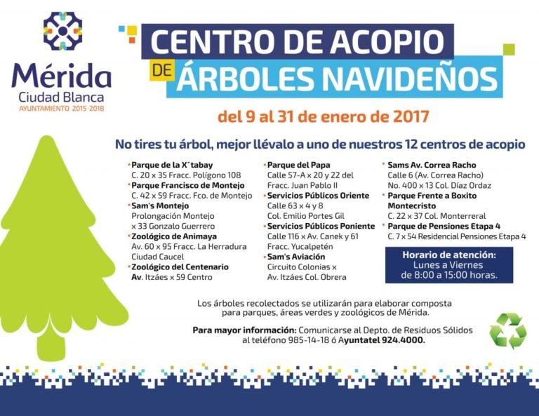 COMPARTE, Centros de acopio para árboles navideños