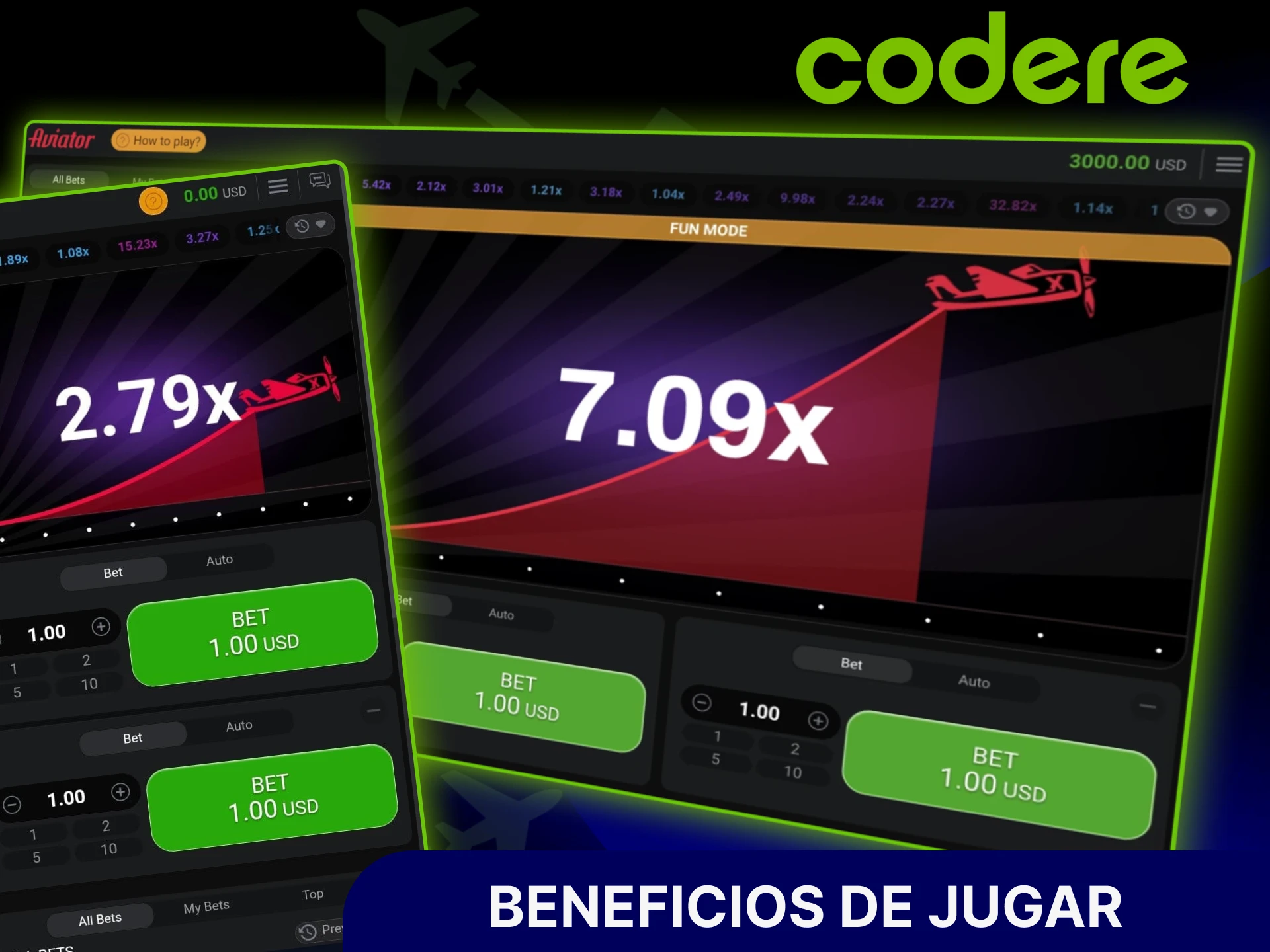 Disfruta de las ganancias rápidas y emocionantes en Aviator del Codere Casino oficial.