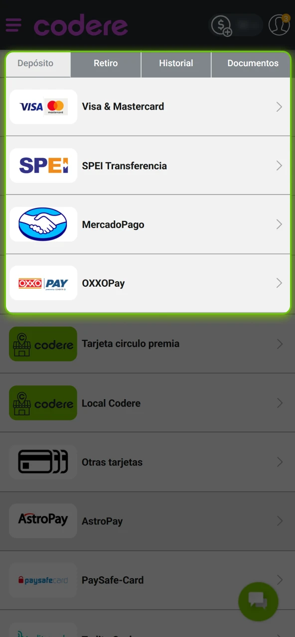 Verifica tu cuenta y deposita fondos usando SPEI, OXXOPAY u otro método.