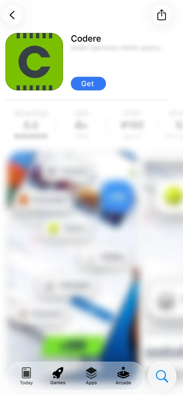 Abre App Store y busca Codere para descargar la app de Aviator.