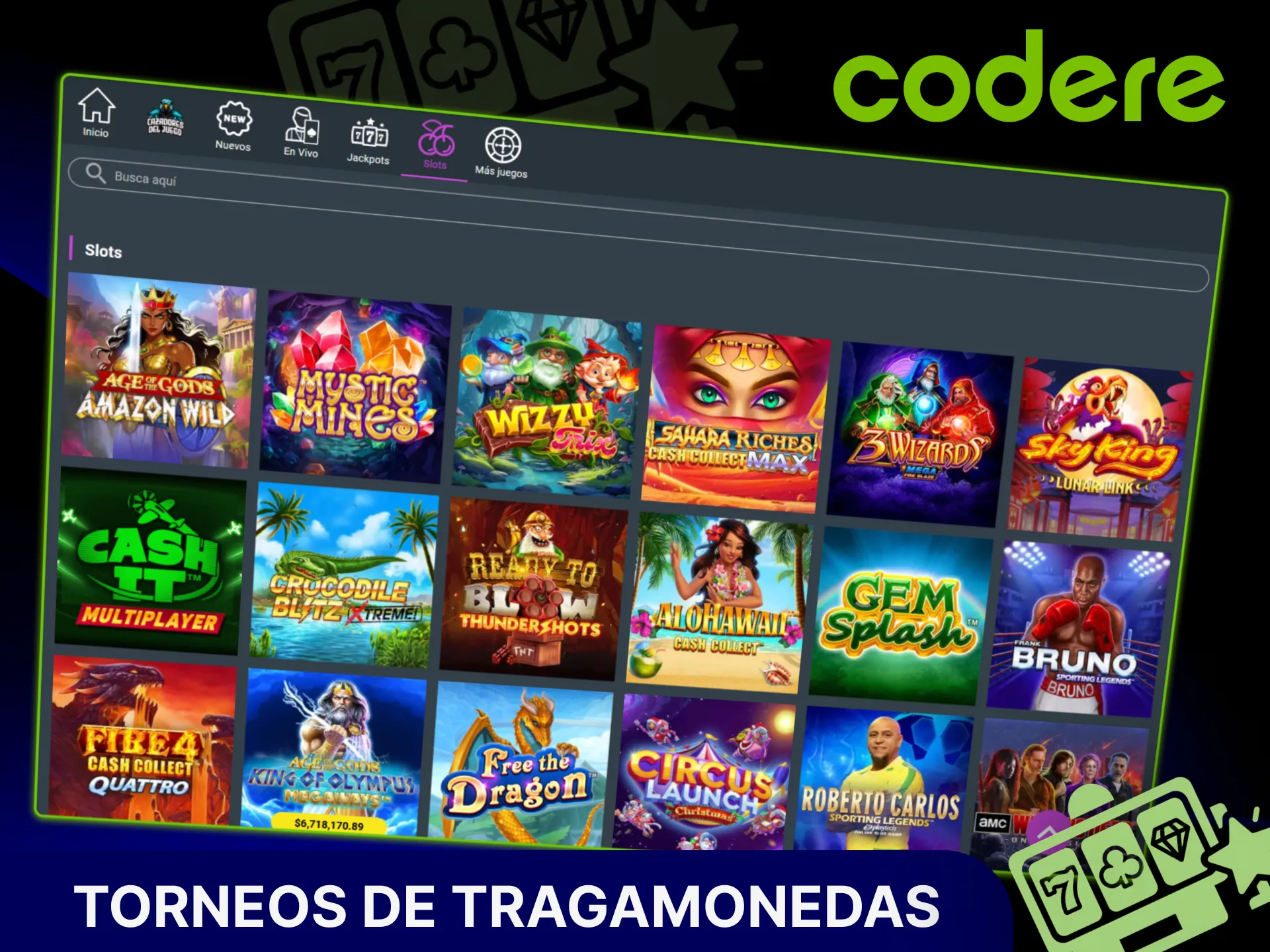 Participa en torneos de tragamonedas en el sitio oficial de Codere Casino.