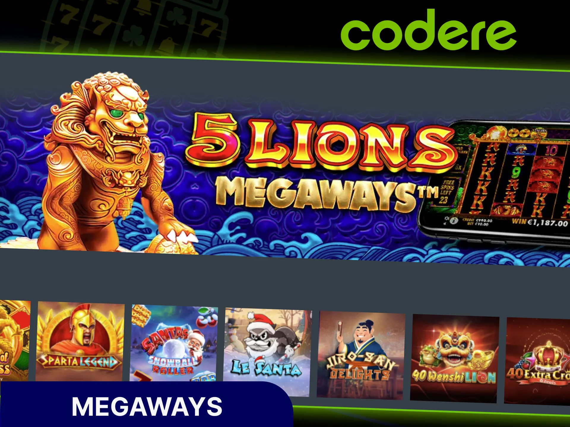 Disfruta de las tragamonedas Megaways en la plataforma oficial de Codere Casino.