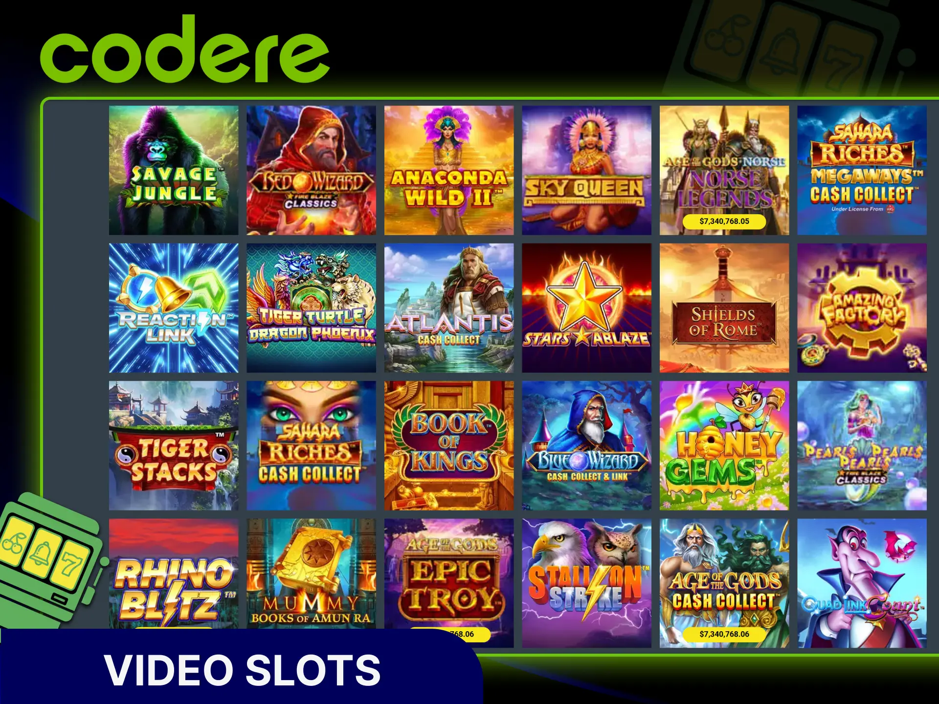 Juega a las tragamonedas de video en el sitio oficial de Codere Casino.