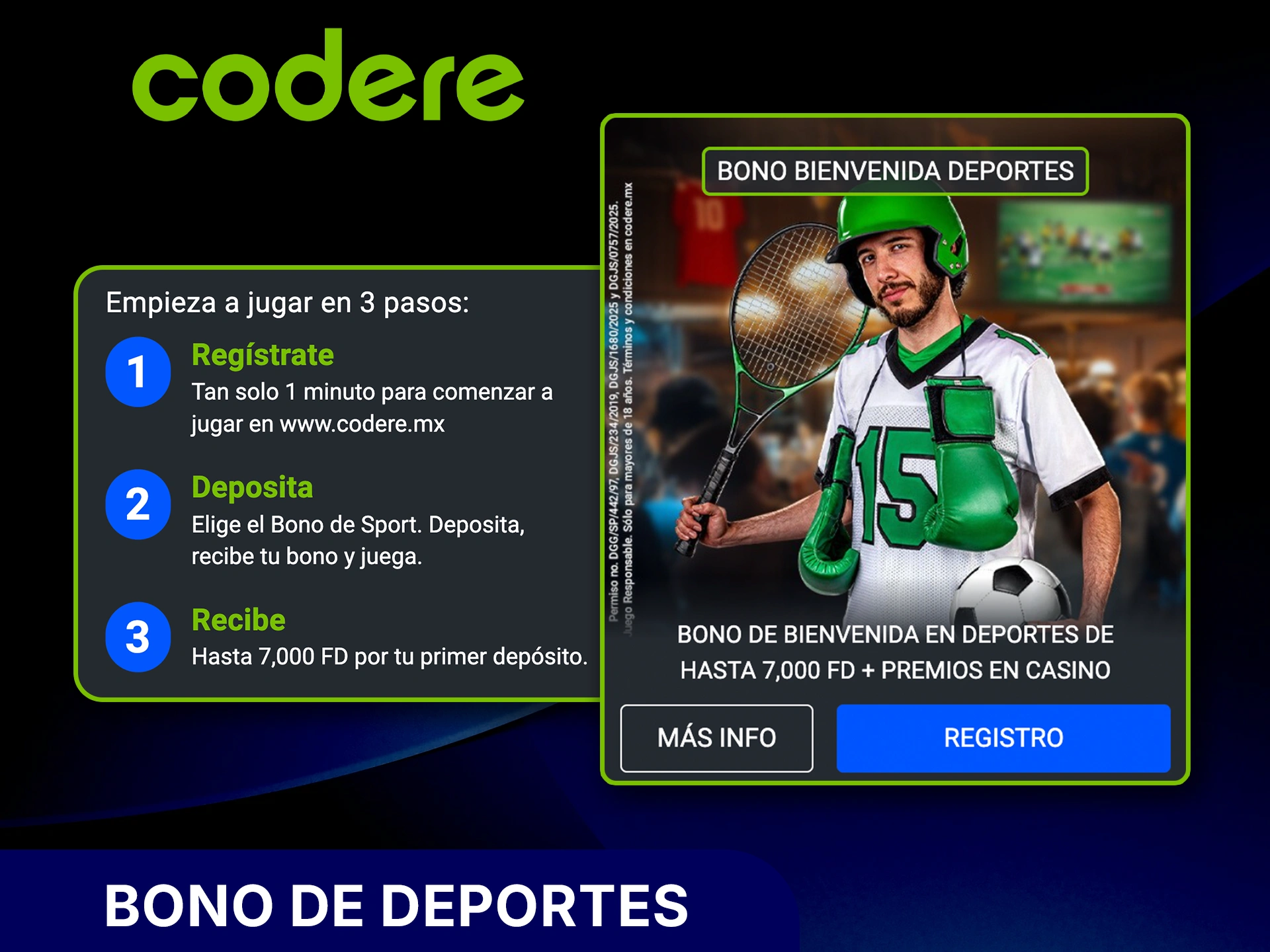 Activa el bono deportivo de Codere y empieza a apostar.