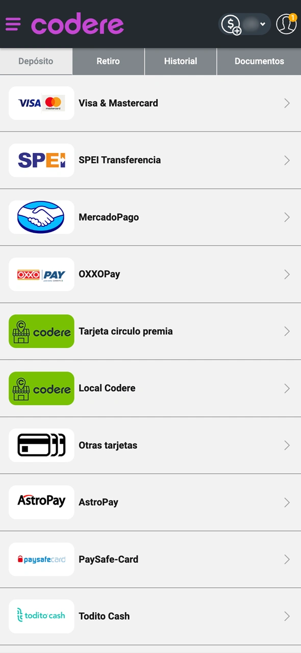 Aprende cómo hacer tu primer depósito en Codere.