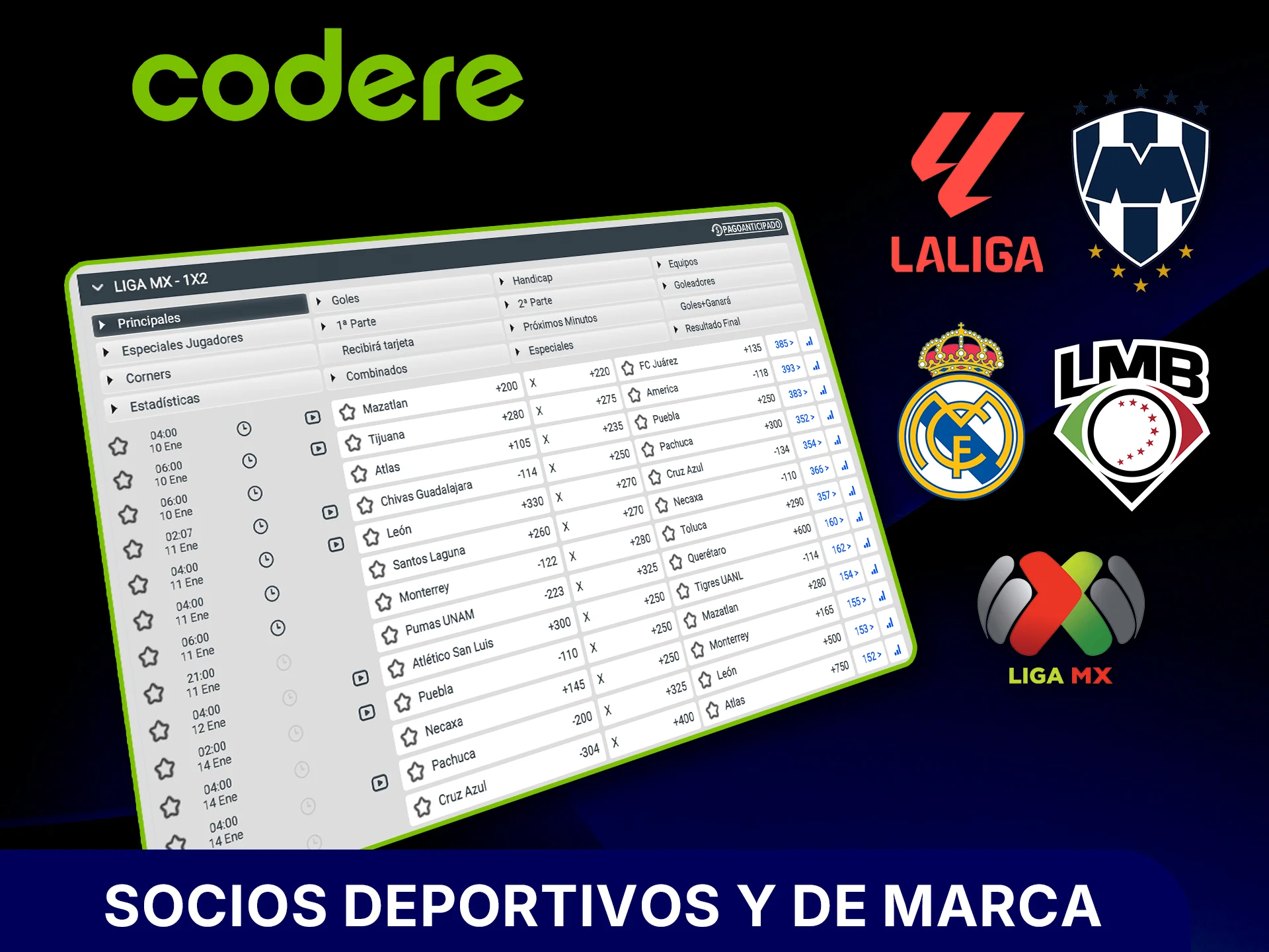 Conoce los socios oficiales de Codere y confía en la marca.