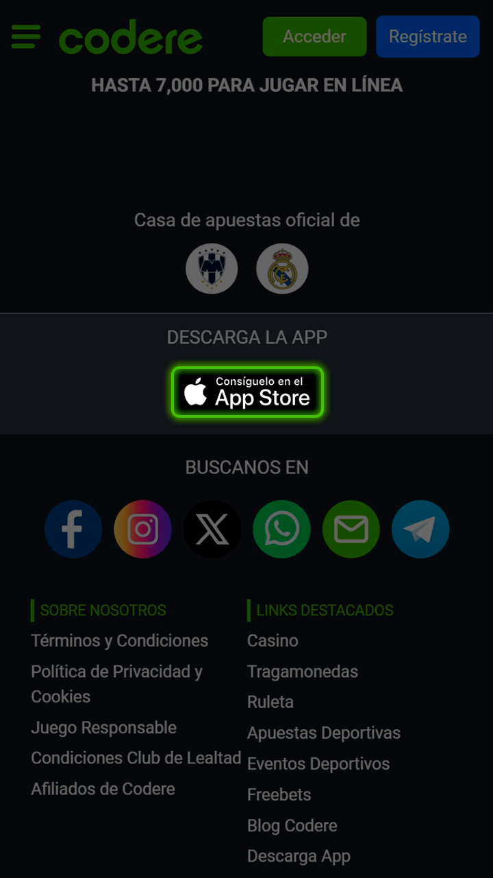 Instala la aplicación Codere en tu iPhone ahora.