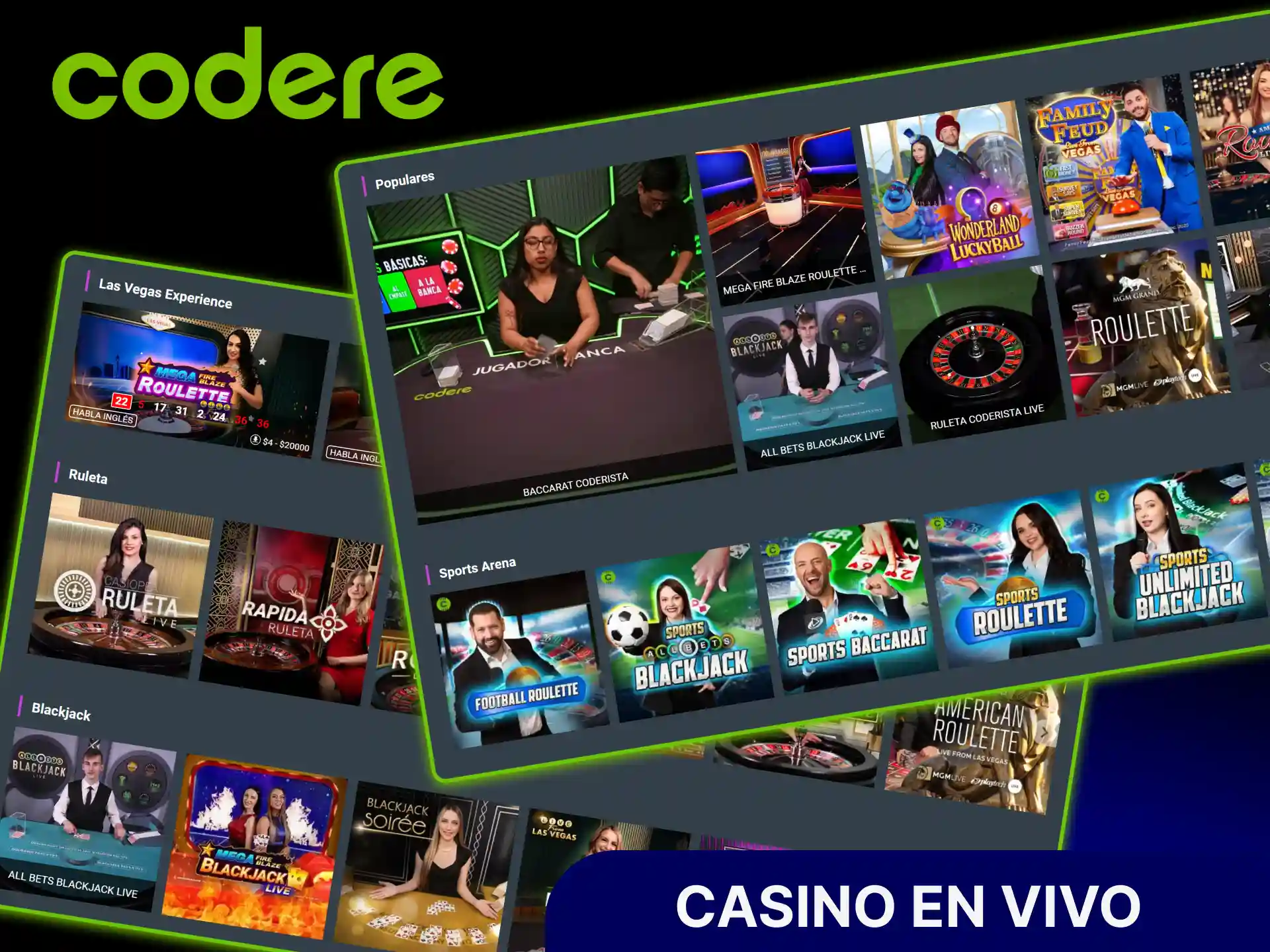 Disfruta de la mejor experiencia realista con el casino en vivo de Codere casino en México.