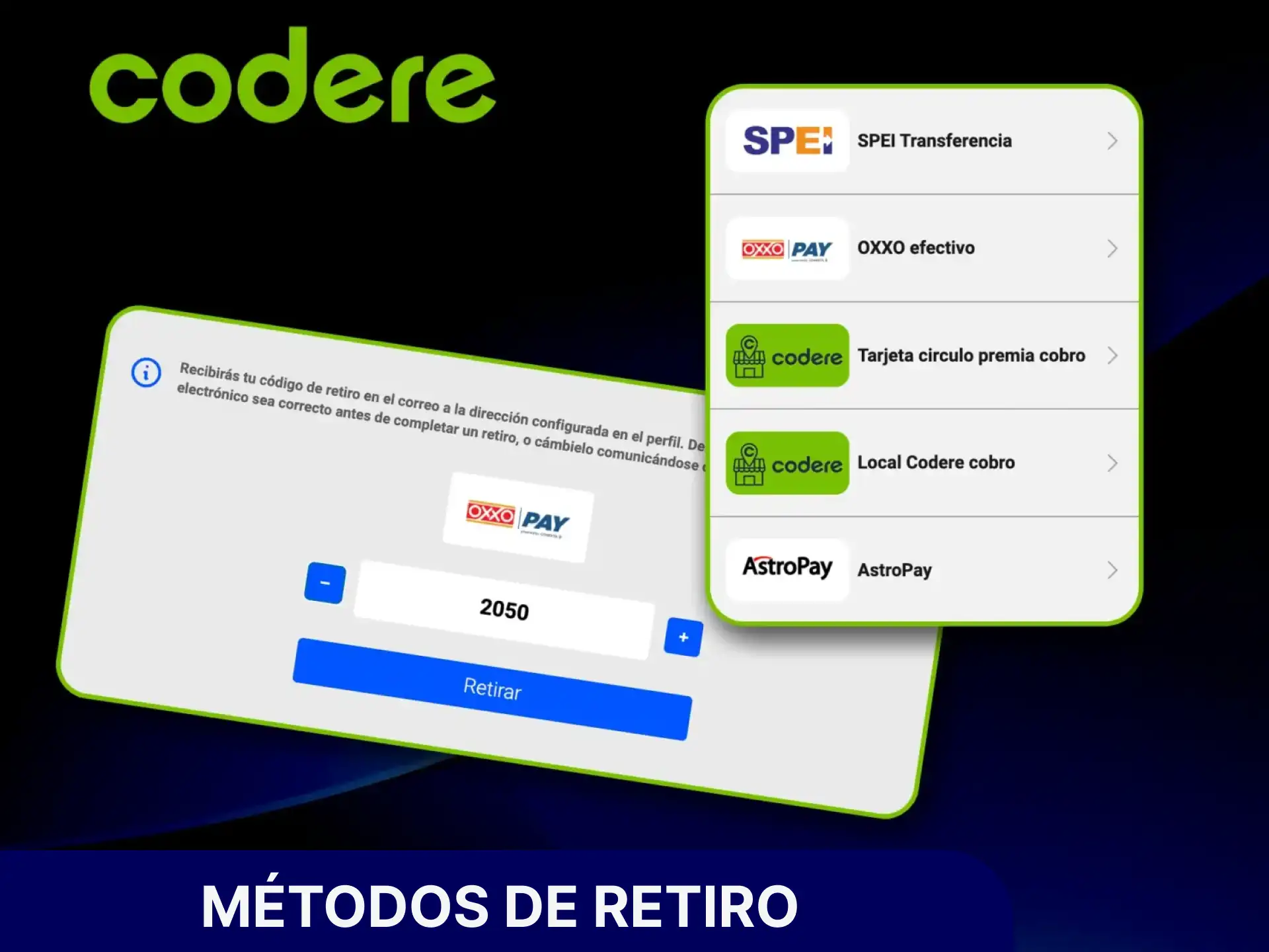 Consulta todos los métodos de retiro en Codere casino disponibles para cobrar tus ganancias sin complicaciones.